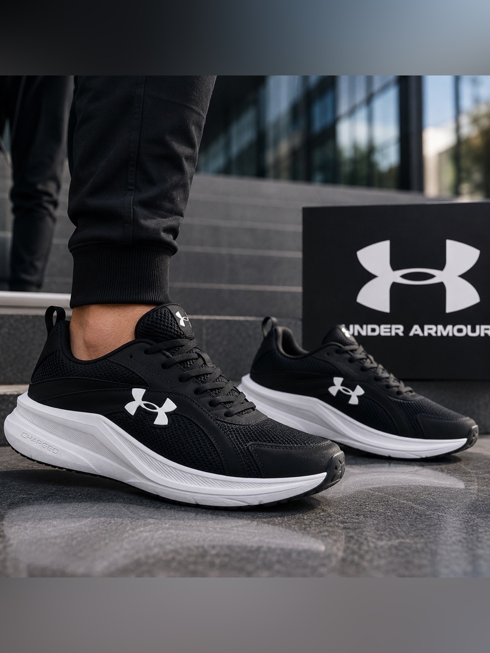Under Armour Black & White Men's Athletic Sneakers